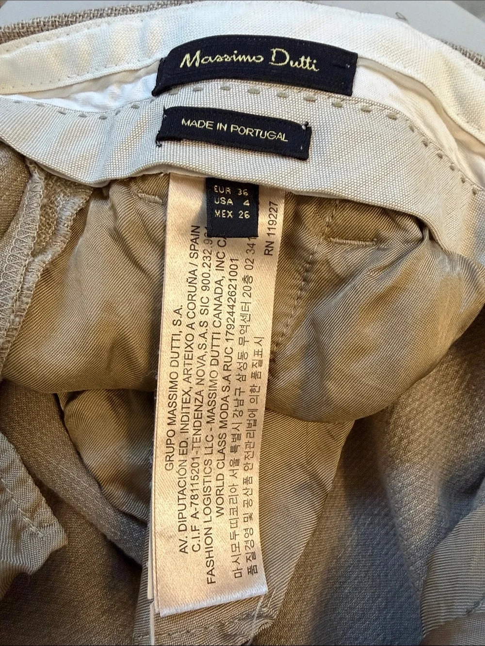Massimo Dutti Neutral linen blend Trousers in Beige - Picture 4 of 5